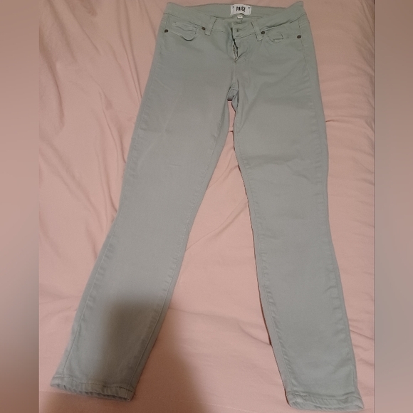 PAIGE Light Green Jeans Size 27 - Picture 1 of 3